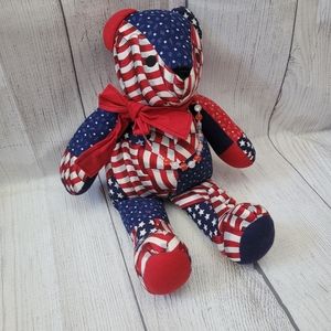 Fabric Yankee Doodle Teddy Bear Stuffed Animal VIP by Cranston Patriotic